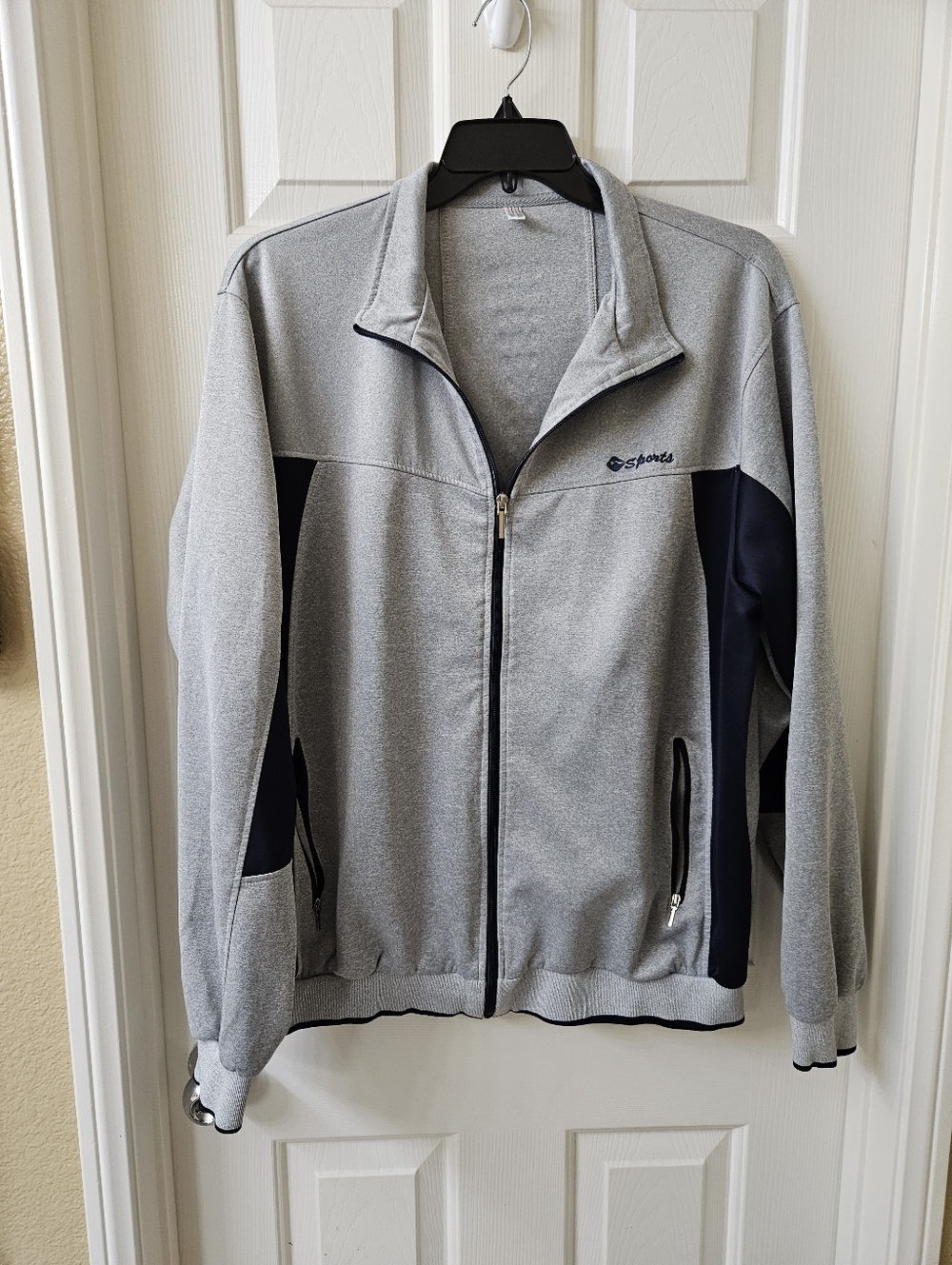 Men's Sports Lightweight Tracksuit Full-Zip Jacket And Pants in Light Gray 2XL